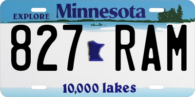 MN license plate 827RAM