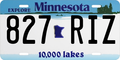 MN license plate 827RIZ
