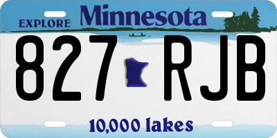 MN license plate 827RJB