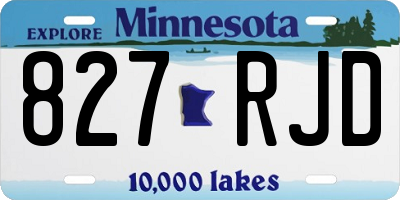 MN license plate 827RJD