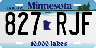 MN license plate 827RJF