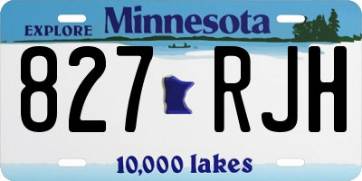 MN license plate 827RJH