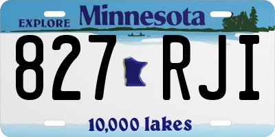 MN license plate 827RJI