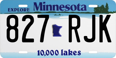 MN license plate 827RJK