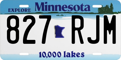 MN license plate 827RJM