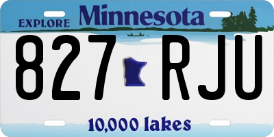 MN license plate 827RJU