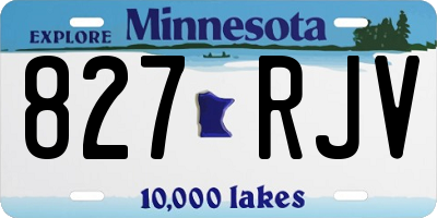 MN license plate 827RJV