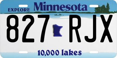 MN license plate 827RJX