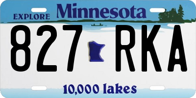 MN license plate 827RKA