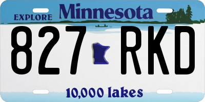 MN license plate 827RKD