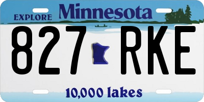 MN license plate 827RKE
