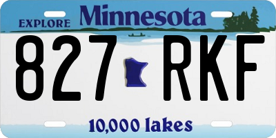 MN license plate 827RKF