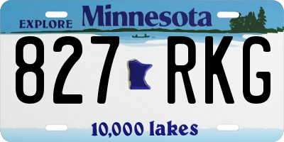 MN license plate 827RKG