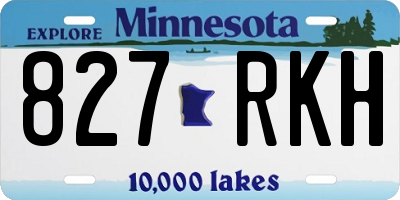MN license plate 827RKH
