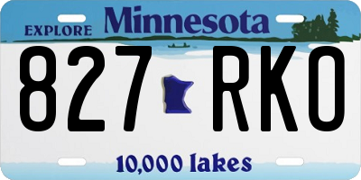 MN license plate 827RKO