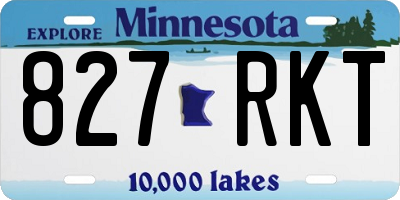 MN license plate 827RKT