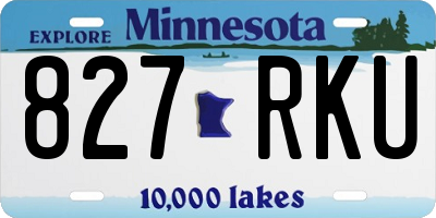 MN license plate 827RKU