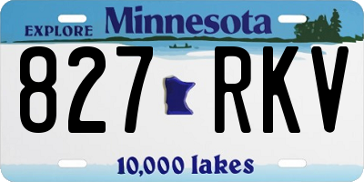 MN license plate 827RKV