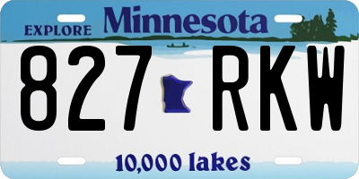 MN license plate 827RKW