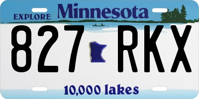 MN license plate 827RKX
