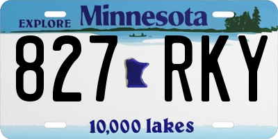 MN license plate 827RKY