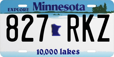 MN license plate 827RKZ