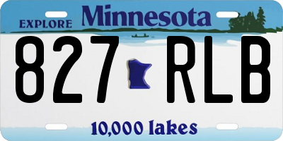 MN license plate 827RLB
