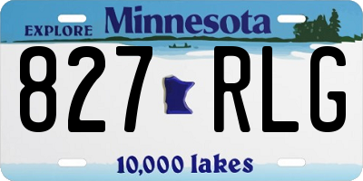 MN license plate 827RLG