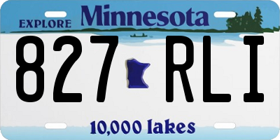 MN license plate 827RLI