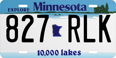 MN license plate 827RLK