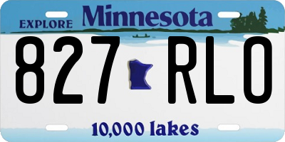 MN license plate 827RLO