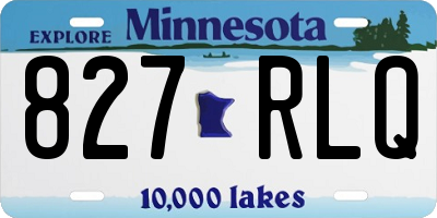 MN license plate 827RLQ
