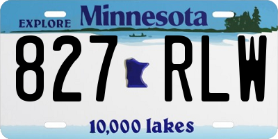 MN license plate 827RLW