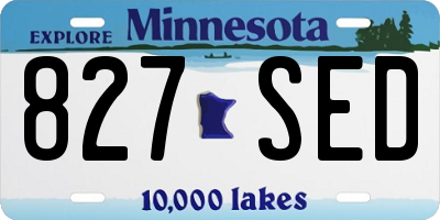 MN license plate 827SED