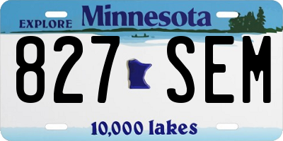 MN license plate 827SEM