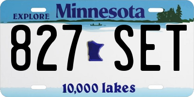 MN license plate 827SET