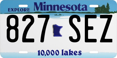 MN license plate 827SEZ