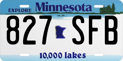MN license plate 827SFB