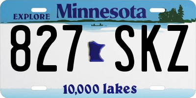 MN license plate 827SKZ