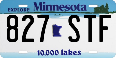 MN license plate 827STF