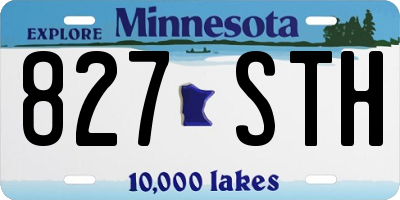 MN license plate 827STH