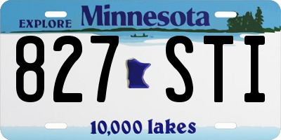 MN license plate 827STI