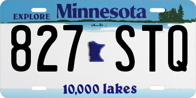 MN license plate 827STQ