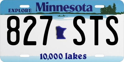 MN license plate 827STS