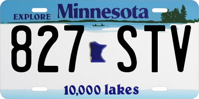 MN license plate 827STV