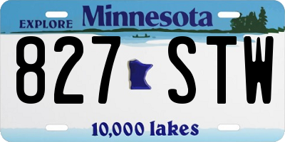 MN license plate 827STW