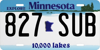 MN license plate 827SUB