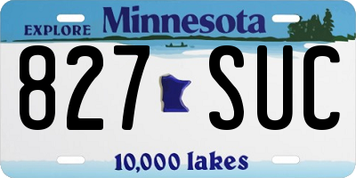 MN license plate 827SUC