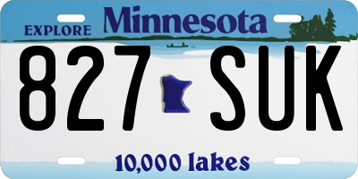 MN license plate 827SUK