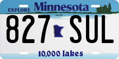 MN license plate 827SUL